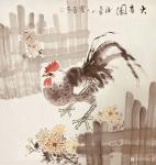 覃莽日志-国画花鸟画公鸡系列作品《雄风》《大吉图》等4幅，作品尺寸68【图4】