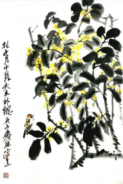 甘庆琼日记-国画花鸟画庚子年春新作品：
《三月堪惜牡丹奇，半依朱栏欲绽时。》
《天风摇曵【图4】