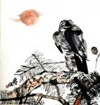 甘庆琼日志-国画动物画鹰系列作品：《守候》《苍鹰》《苍鹰磐石》《黄土地养【图2】