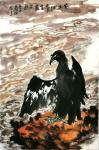 甘庆琼日志-国画动物画鹰系列作品：《守候》《苍鹰》《苍鹰磐石》《黄土地养【图4】