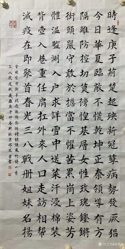 邢凤云日记-楷书书法作品《三八抗疫赋》正文内容“時逄庚子荆楚起殃，新冠孽病势发厥猖，今日华夏【图5】