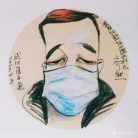 艺术家刘晓宁收藏:漫画家落子老师疫情期间为赴武汉医疗队的医护人员画像。
  【图2】