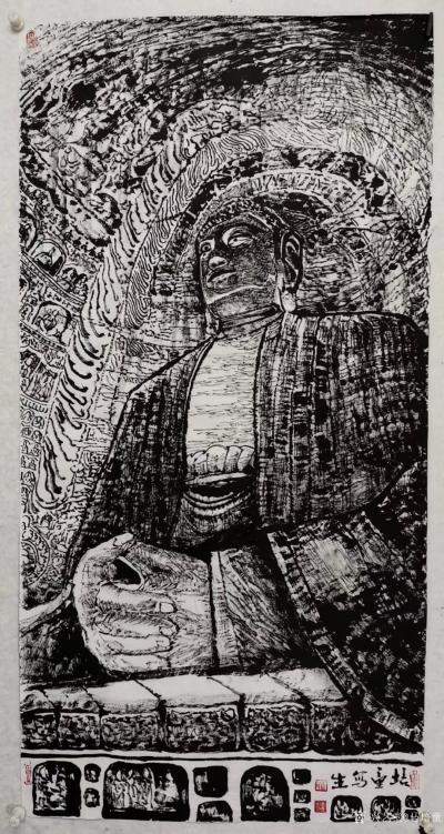 马培童收藏-马培童石窟作品之四大石窟作品赏析连载之（二），作者潘玮萱；
    石窟如云冈【图4】