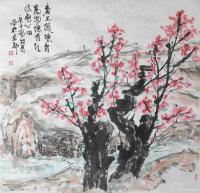 艺术家杨牧青日记:名称：国画
规格：68cmx68cm/4平尺
款识：春上【图1】