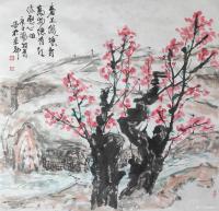 艺术家杨牧青日记:名称：国画
规格：68cmx68cm/4平尺
款识：春上【图1】