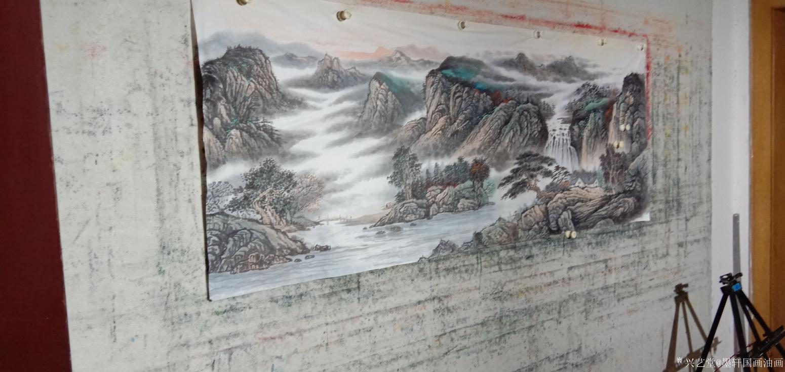 墨轩国画油画国画作品《国画山水太行朝晖》