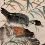 石广生日志-国画花鸟画《春江水暖》取苏轼“春江水暖鸭先知”诗意而创作；
【图1】