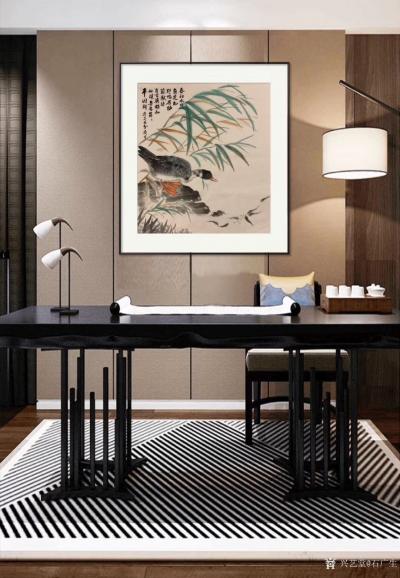 石广生日记-国画花鸟画《春江水暖》取苏轼“春江水暖鸭先知”诗意而创作；
  农历春分画点带【图6】