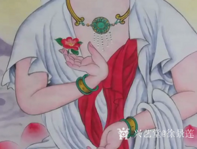 徐景莲日记-严格遵守一级响应，认真耐心防护疫情，今天敬画《观音坐莲》图。望早日春暖花开、吉祥【图2】