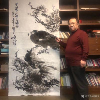 周鹏飞日记-纯水墨！才是高级艺术感的最好体现！用淡墨，写不淡的溪岸雅景！
天空云尽绝波澜，【图4】