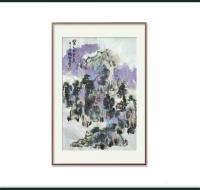 艺术家杨牧青日记:国画大写意山水画《紫气东来》
规格：45cmx68cm/老【图0】