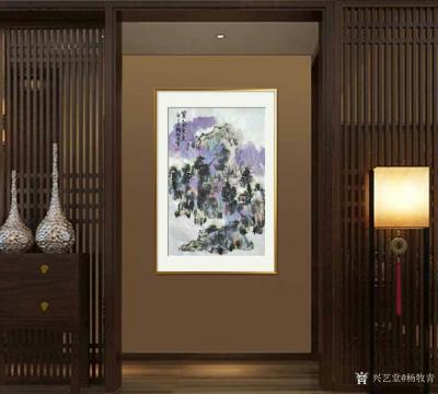 杨牧青日记-国画大写意山水画《紫气东来》
规格：45cmx68cm/老宣
款识：紫气东来【图2】