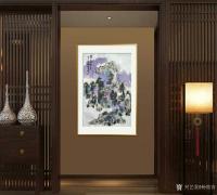 艺术家杨牧青日记:国画大写意山水画《紫气东来》
规格：45cmx68cm/老【图1】