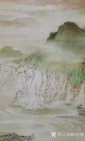 艺术家孙传海日记:新创作的烙画山水画《川江行舟图》，尺寸八尺244cmx122【图1】