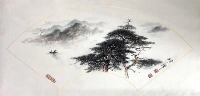 罗树辉日记-《春江帆影》关茗友 罗树辉
山青水绿人依旧，          世事变迁心自留【图1】