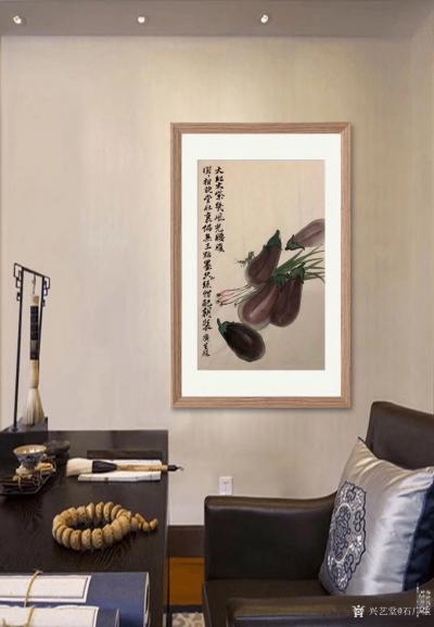 石广生日记-国画花鸟画蔬菜茄子《大红大紫几风光》；
菜市场就是我的学堂，买什么回来就画什么【图5】