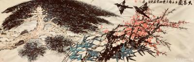 叶仲桥日记-国画写意花鸟画牡丹系列作品《大富贵》《大喜图》，
四月大喜，近日画了这张花鸟牡【图1】