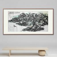 艺术家杨牧青日记:名称：大写意国画《放眼世界山水美》
规格：136cmx68【图0】