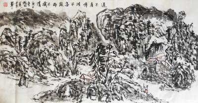 杨牧青日记-名称：大写意国画《道不虚传，法不妄显，师不藏情》；
规格：136cmx68cm【图3】