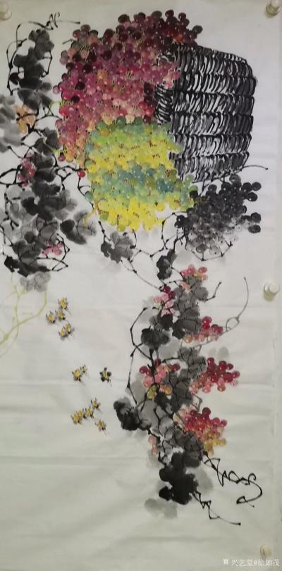 徐如茂日记-国画花鸟画《珠光累累》《天香醉人归》；
病树前头万木春，但愿四月能下楼，宅家创【图5】