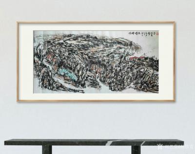 杨牧青日记-名称：大写意国画《塬畔情深》
规格：136cmx68cm
款识：塬畔情深，庚【图1】