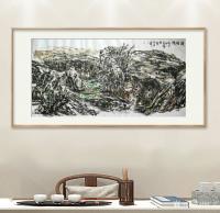 艺术家杨牧青日记:名称：大写意国画《陇塬情》
规格：137cmx70cm
【图0】