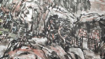 杨牧青日记-名称：大写意国画《有希望的黄土大塬》
规格：137cmx70cm
款识：有希【图2】