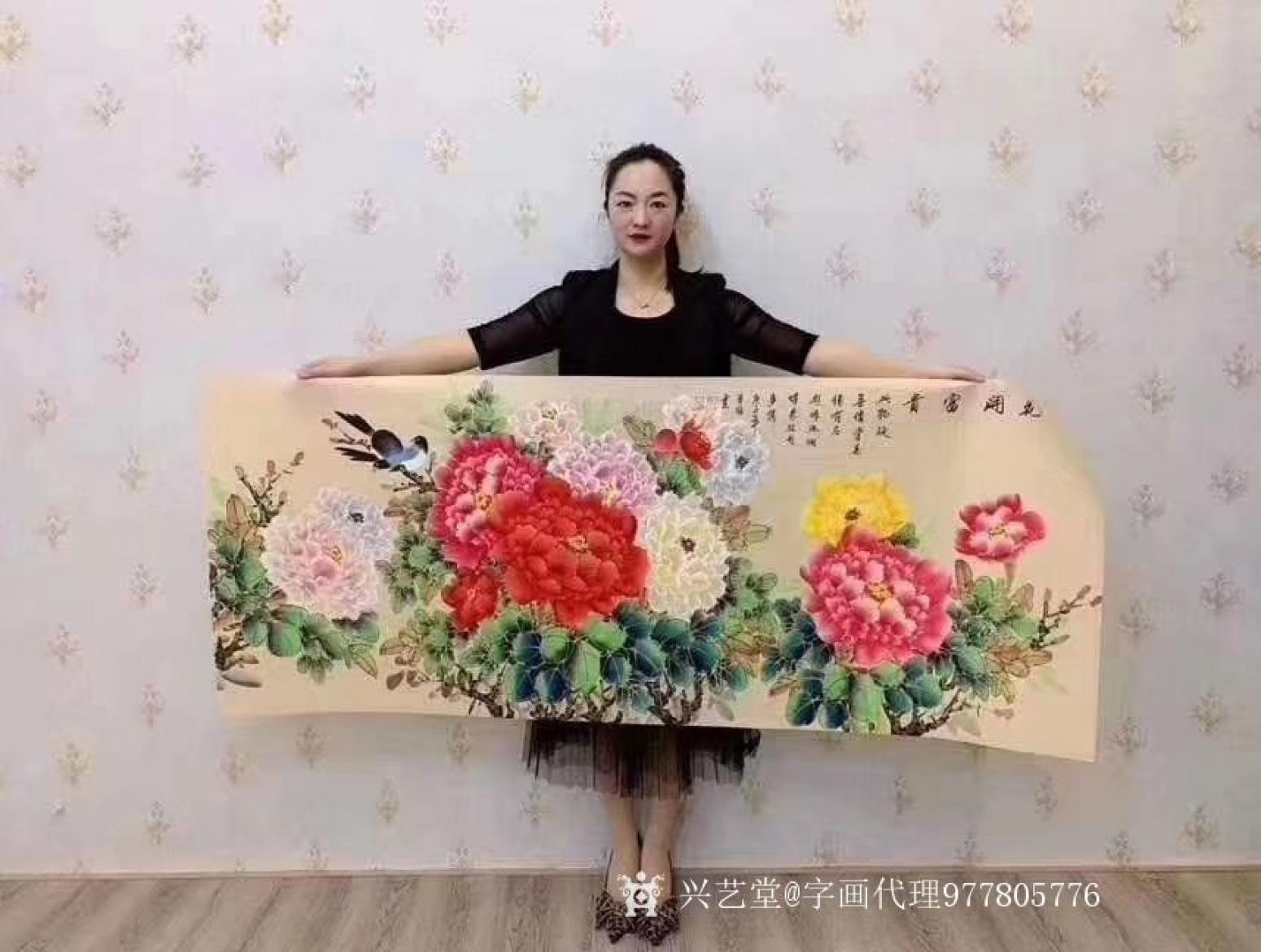 字画代理威977805476国画作品《蕾丝金线牡丹水晶牡丹》【图0】