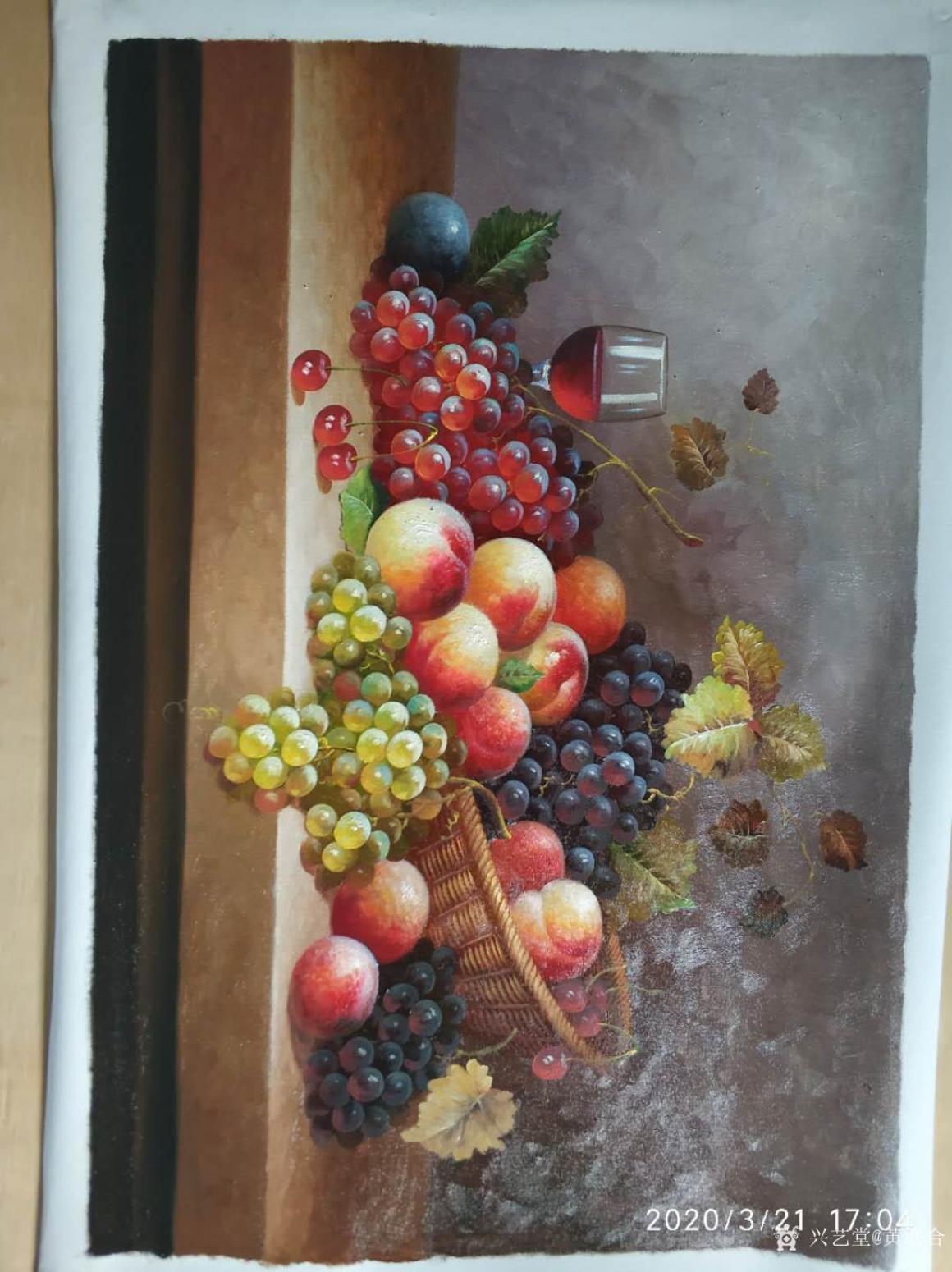 黄联合油画作品《静物写生-水果》【图1】