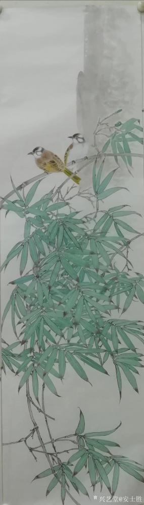 安士胜日记-国画工笔花鸟画新作品欣赏，绿色总是招人喜欢的。
体验不同的材料和技法是保持绘画【图2】