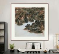 艺术家杨牧青日记:名称：大写意国画《窑门前的故事》；
规格：68cm×68c【图0】