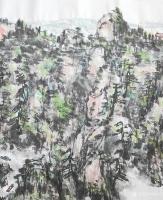 艺术家杨牧青日记:名称：大写意国画《浮影美丽河山》规格：137cmx70cm；【图2】