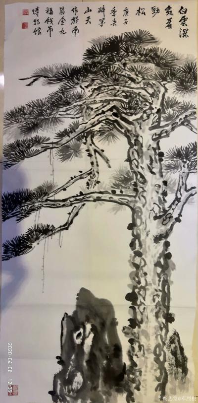 邓烈根日记-国画山水画《春绿江山换新颜》《白云深处看劲松》《峡谷云雾看劲松》；
作品尺寸四【图2】