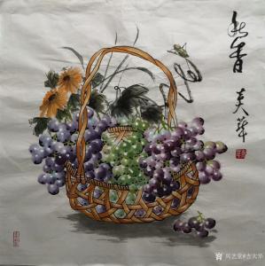 艺术品图片：艺术家吉大华国画作品名称《葡萄-秋香》价格600.00 元