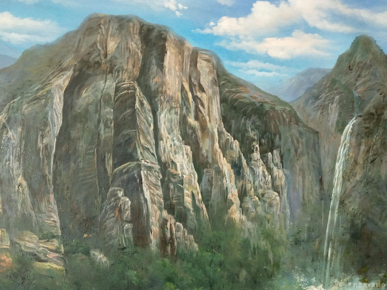 黄联合油画作品《高山流水》【图1】
