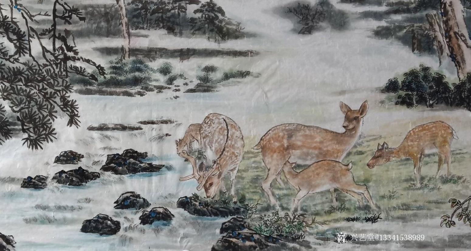 13341538989国画作品《净域朝晖福禄长》【图1】