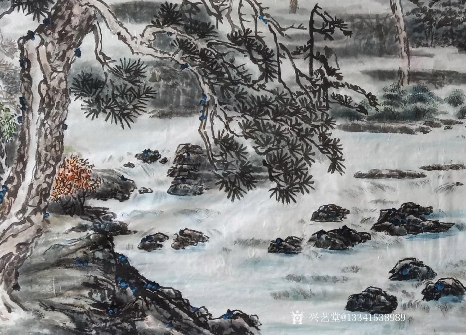 13341538989国画作品《净域朝晖福禄长》【图2】