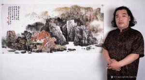 艺术品图片：艺术家字画代理威977805476国画作品名称《张月岗山水作品》议价