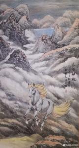 艺术品图片：艺术家刘建国国画作品名称《骏马图-长白神骏》价格1000.00 元