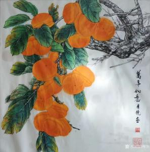 艺术品图片：艺术家傅饶国画作品名称《花鸟-万事如意》价格800.00 元