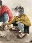 周海波日志-水彩人物画《不得返学的孩子》；
时间有限，只好关注身边的事【图3】
