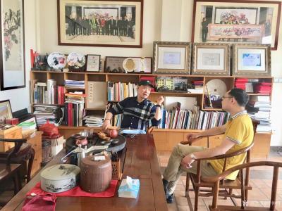 叶仲桥收藏-日前世界知名石材行业老大意大利卡拉拉市徐总参观考察我的工作室。广东美协理事、云浮【图4】