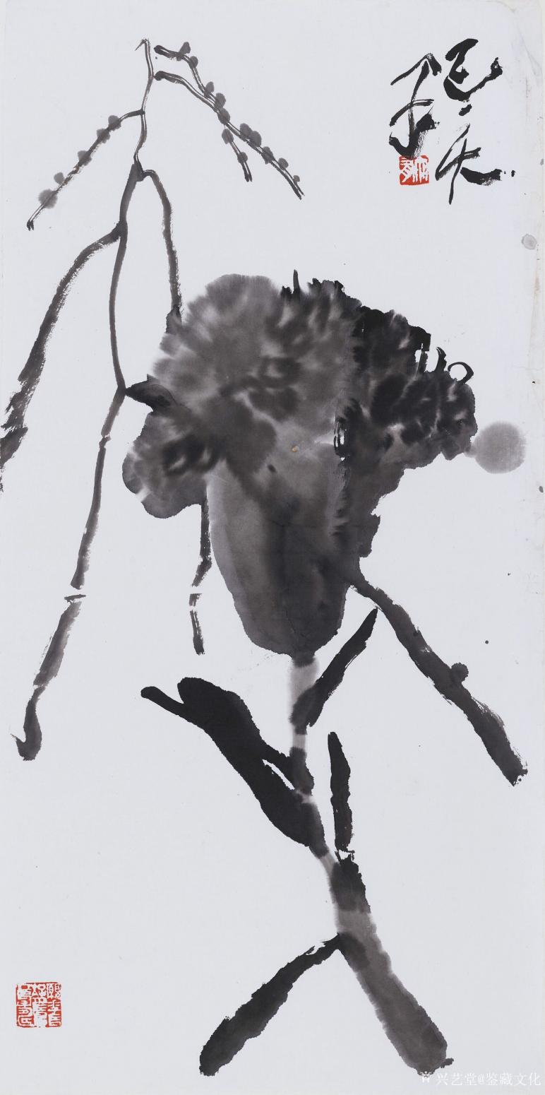 鉴藏文化国画作品《写意鸡冠花》