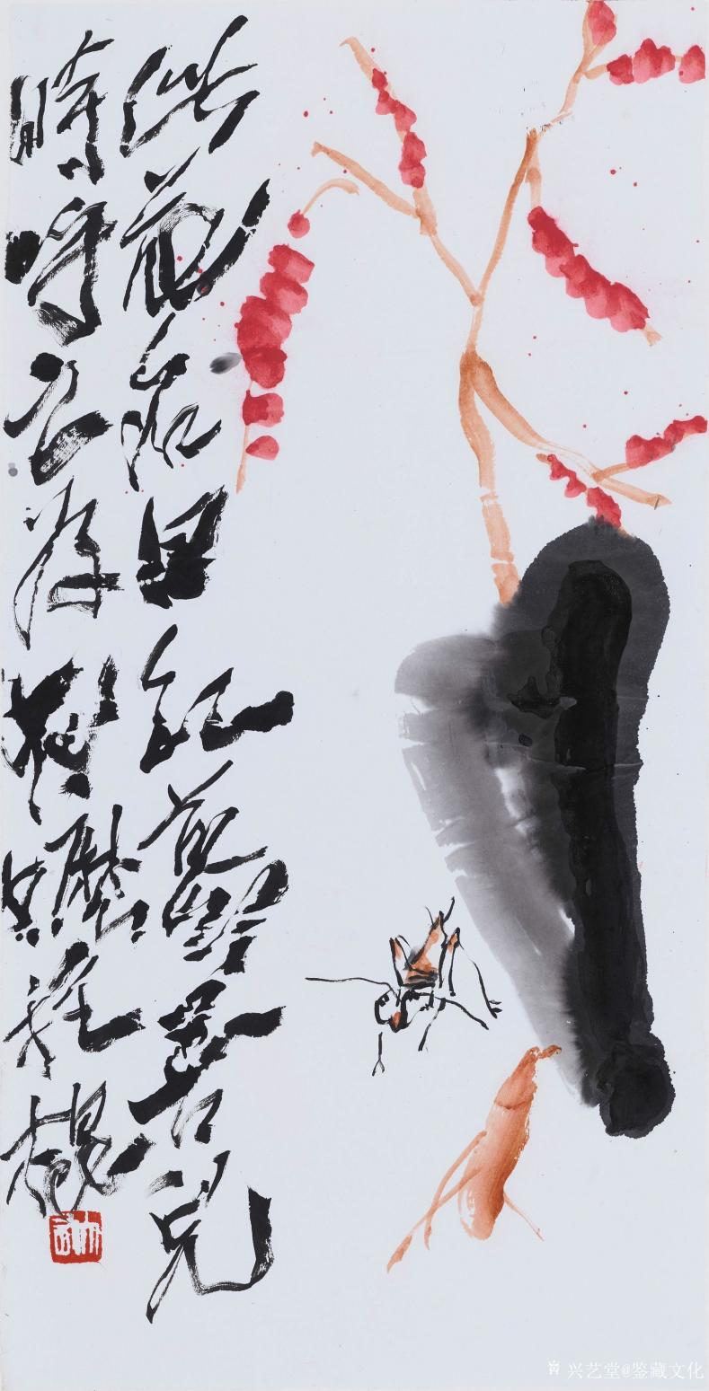 鉴藏文化国画作品《秋蓼虫鸣》