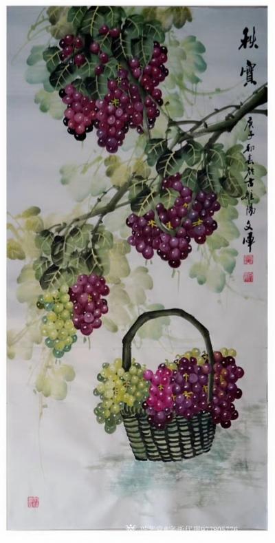 字画代理威977805476日记-签约画家党文军老师葡萄作品欣赏
党文军字俊逸，秋风堂主人，出生于1965年1月【图1】