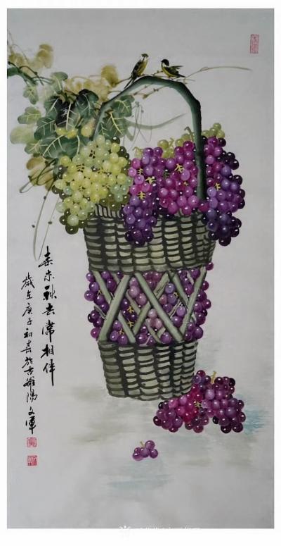字画代理威977805476日记-签约画家党文军老师葡萄作品欣赏
党文军字俊逸，秋风堂主人，出生于1965年1月【图4】