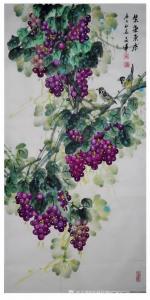 艺术品图片：艺术家字画代理威977805476国画作品名称《党文军葡萄》议价