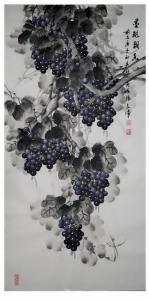 艺术品图片：艺术家字画代理威977805476国画作品名称《党文军水墨葡萄》议价