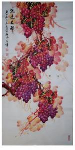 艺术品图片：艺术家字画代理威977805476国画作品名称《党文军画家四尺葡萄》议价