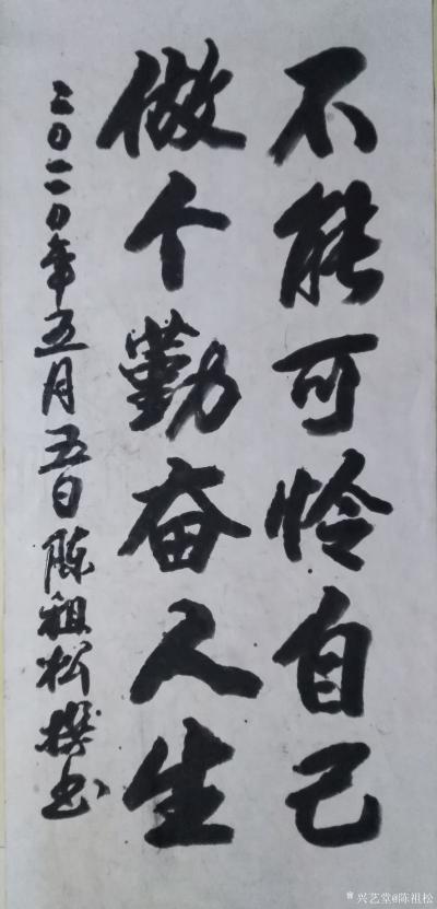 陈祖松日记-书法作品：不能可怜自己，
做个勤奋人生。【图1】